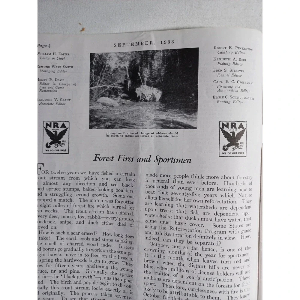 Vintage 1933 National‎ Sportsman Magazine September Hunting Fishing Outdoors